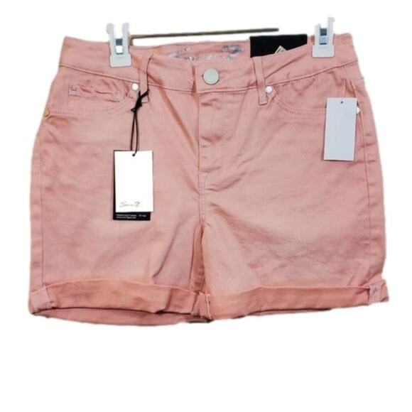 7seven ROLLED WEEKEND BERMUDA Peach bud shorts‎ size 12 new!!! - Picture 1 of 6